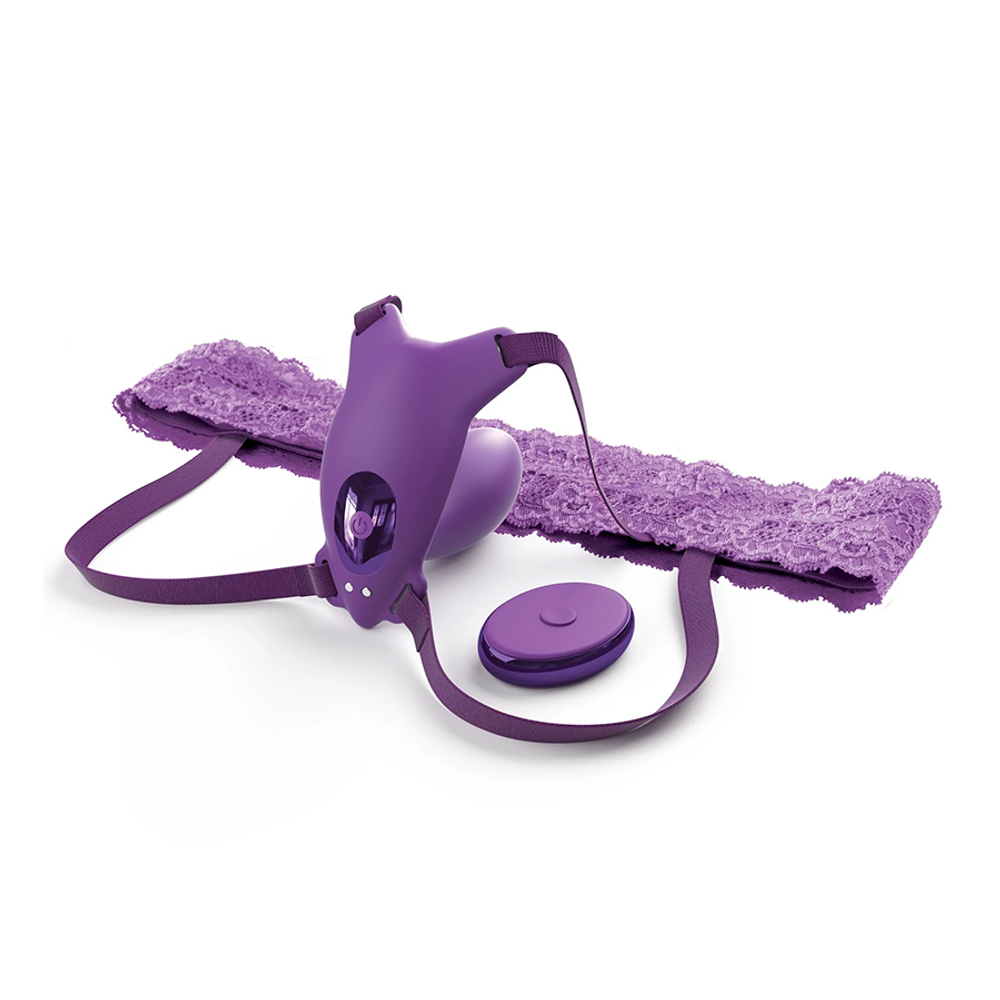 Силиконовый вибратор-бабочка на повязке с пультом ДУ PipeDream Fantasy for Her Ultimate G-Spot Butterfly Strap-On Vibe Purple 496312