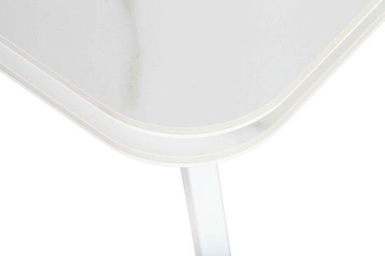 стол OCTARIN 120 White Stone Matt / Опора Прямая Белая