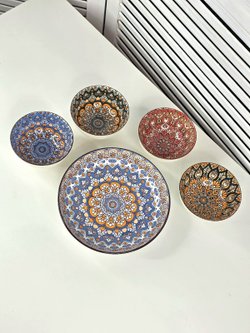 Набор керамической посуды "Восток", 5 пиал с орнаментом (201893164)