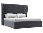 Кровать интерьерная Далия 160, Серый, Велюр, 101087