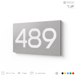Номер на дверь 489, табличка на дверь для офиса, квартиры, кабинета, аудитории, склада, серая 120х70 мм, Айдентика Технолоджи