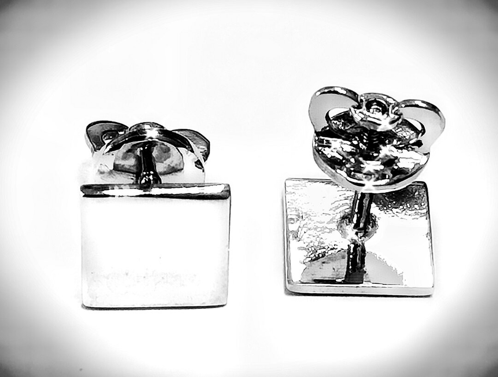 Серьги-пусеты Эстерелла из серебра 925 пробы с родированием, диаметр 7мм