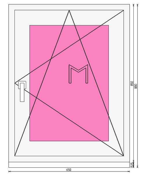 Пластиковое окно 850 х 650 ТермА Эко с поворотно - откидной створкой