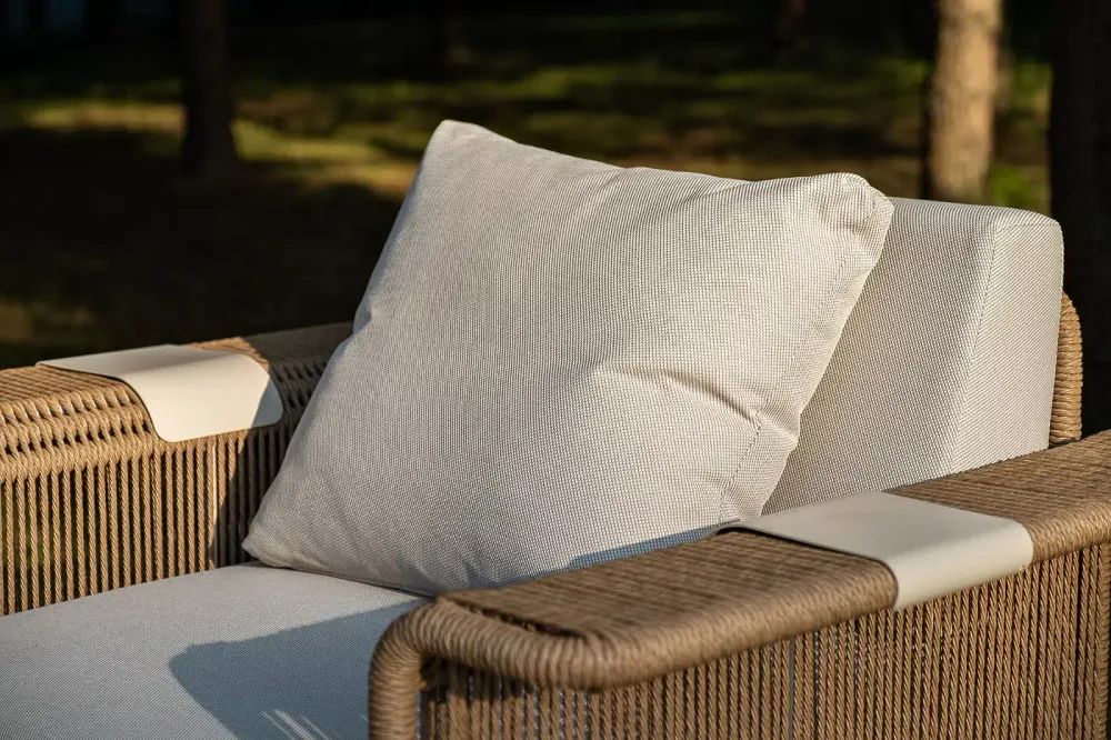 "Мальдивы" лаунж-зона из искусственного ротанга, цвет соломенный