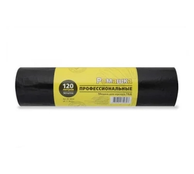 Мешки для мусора 120 л, 50 шт, 27 мкм, 68x105 см, ПВД, черные