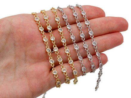 Цепь со стразами 4мм