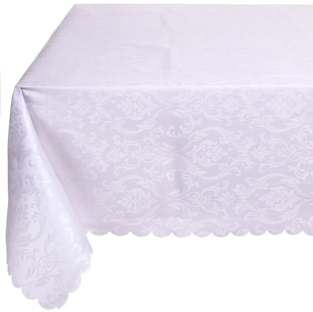 Скатерть 148*180 см «Классика», узоры, цвет белый