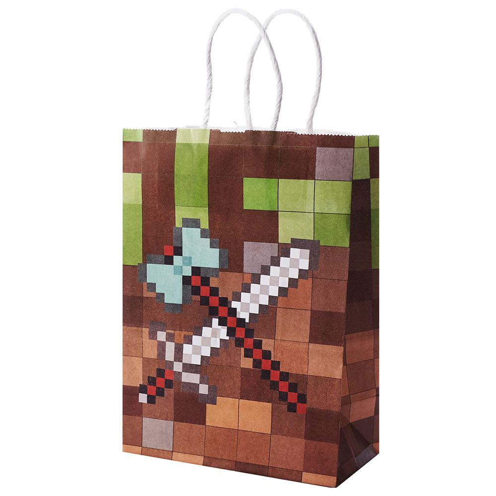 Пакет подарочный, Крафт 120гр, Пиксели, Дизайн №4, 21*15*8 см