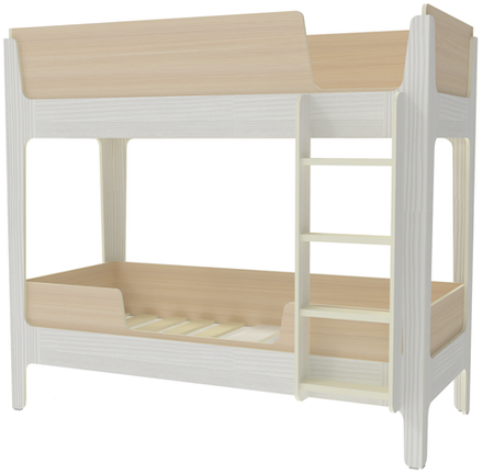 Кровать двухъярусная КарИВи Лотос Белое Дерево  Дуб Молочный
