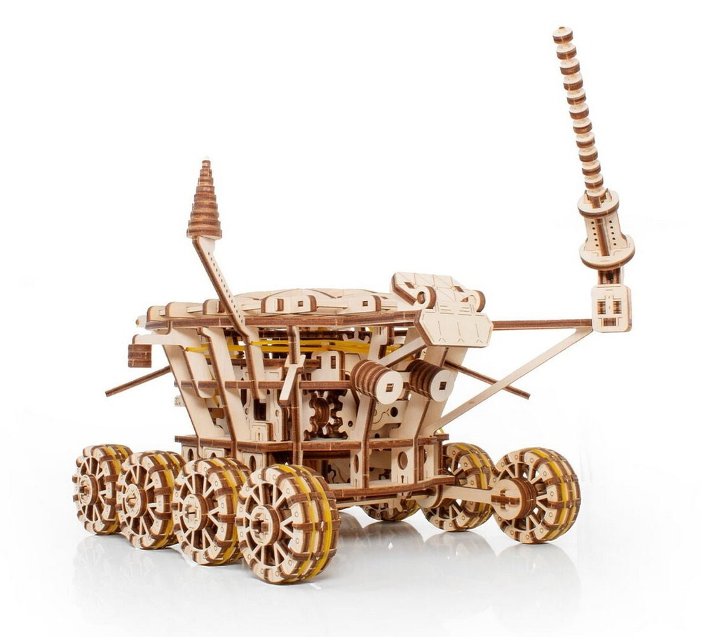 Луноход (EWA) - Деревянный конструктор, сборная механическая модель, 3D пазл, сделай сам, космос, роботы