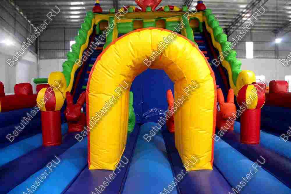 Детский надувной батут-горка "Dragons", размер 14*7*8 м