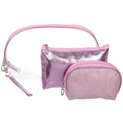 Косметички 3шт «ФРАТЕЛЛИ», цвет цвет розовый, 24*16*8см (лейбл Ultramarin)