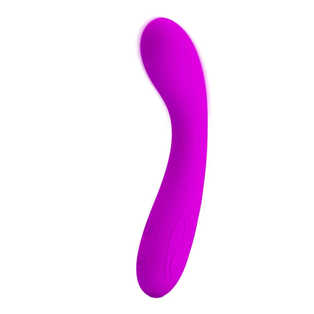 Лиловый изогнутый вибратор 16см для стимуляции точки G Pretty Love Tony G-spot Vibrator Purple BI-014281