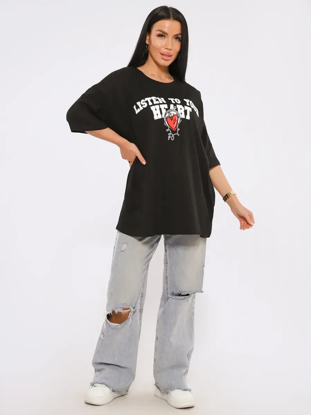 Футболка женская оверсайз принт