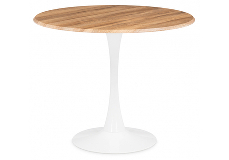 Стол деревянный Woodville Тулип 90х73 дуб вотан, белый, ножки белые