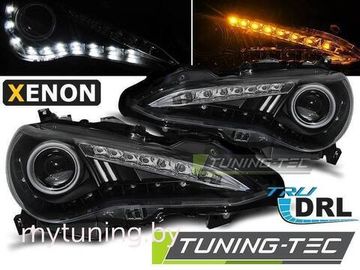 Передние фары Toyota GT86 black tru drl