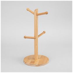 НАБОР КРУЖЕК LEFARD "NOVEL" НА ДЕРЕВ. ПОДСТАВКЕ 4 ШТ. 380 МЛ (КОР=6НАБ.)