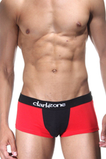 Красно-черные мужские хлопковые трусы-боксеры (Размер: M) (Цвет: красный с черным)