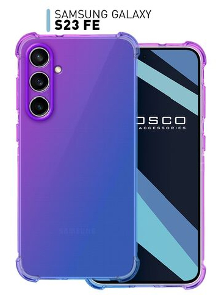 Чехол ROSCO для Samsung Galaxy S23 FE (арт.SS-S23FE-HARD-TPU-VIOLET-BLUE )