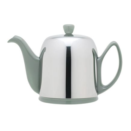 Salam White — Фарфоровый заварочный чайник на 4 чашки с цинковой крышкой, фисташковый Salam White артикул 236269, DEGRENNE, Франция
