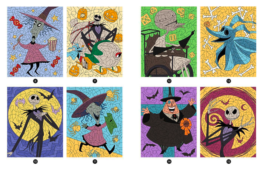 Hachette  раскраска по номерам  L'ÉTRANGE NOËL DE MR JACK - Coloriages magiques - Mystères (7+) - Disney