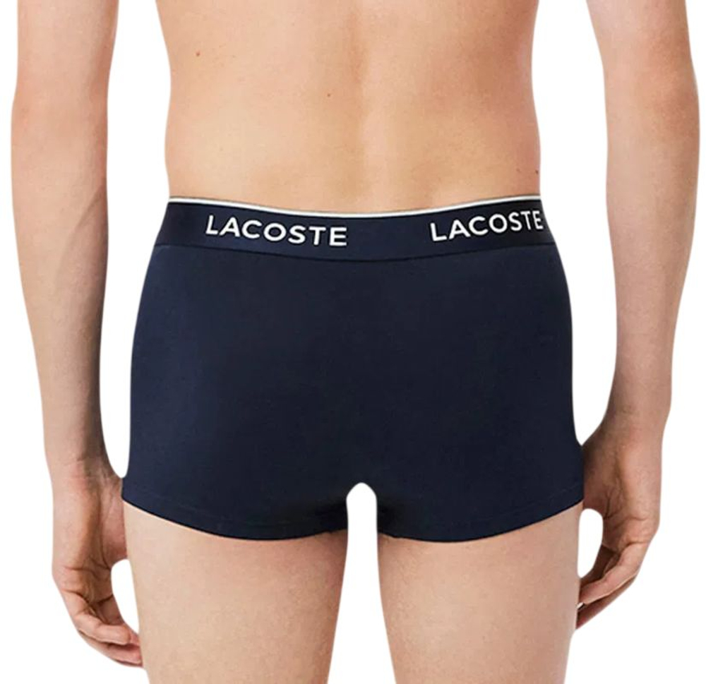 Мужские спортивные боксеры Lacoste Stretch Cotton Trunks 3P - dark blue