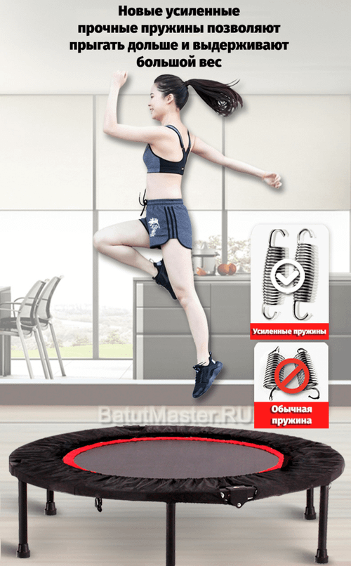 Каркасный батут "Ёжик" с П-образной ручкой, диаметр 3 фт