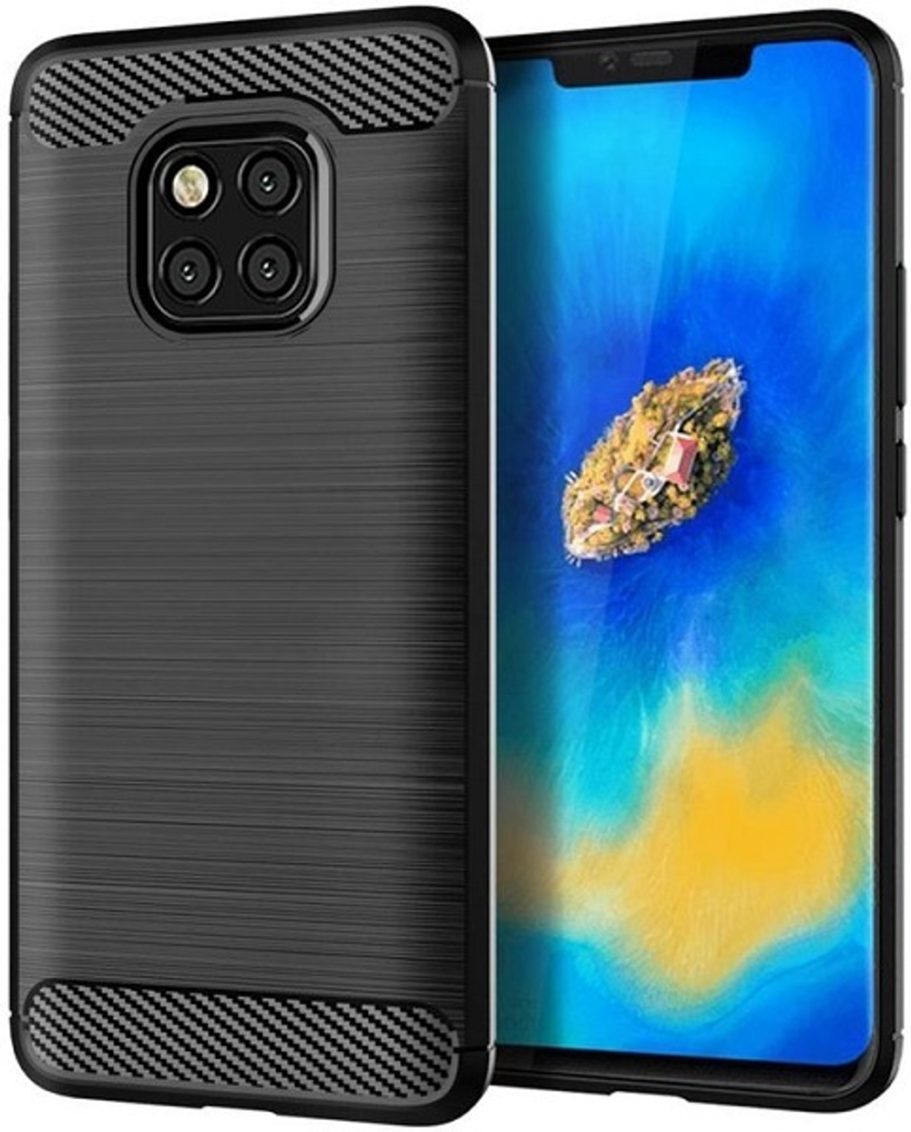 Чехол для Huawei Mate 20 Pro (Mate20 RS Porsche Design) цвет Black (черный), серия Carbon от Caseport