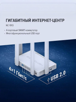 Гигабитный интернет-центр Netcraze Viva (NC-1913) с Mesh Wi-Fi 5 AC1200, 4-портовым Smart-коммутатором и многофункциональным портом USB