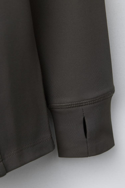 ZARA ТЕРМОФУТБОЛКА С ДЛИННЫМИ РУКАВАМИ НА МОЛНИИ, СЕРЫЙ