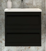 Тумба с раковиной Art&Max AM_Platino_600_2C_SO_NM_Cer матовый черный