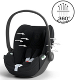 Коляска Cybex Coya Rosegold Frame Cloud T i-Size Sepia Black Plus Mirage Grey с дождевиком и бампером