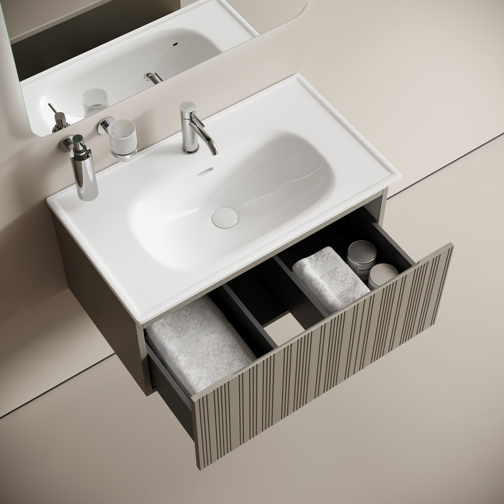 Тумба подвесная SANCOS Code 785х453х400, c одним ящиком оснащенным доводчиками, цвет серая платина , арт. CD80GP