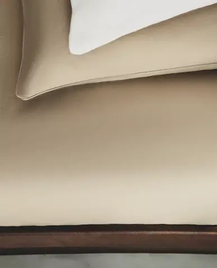 ZARA HOME ПРОСТЫНЯ ИЗ ПЕРКАЛЯ (КОЛИЧЕСТВО НИТЕЙ 300), БЕЖЕВЫЙ