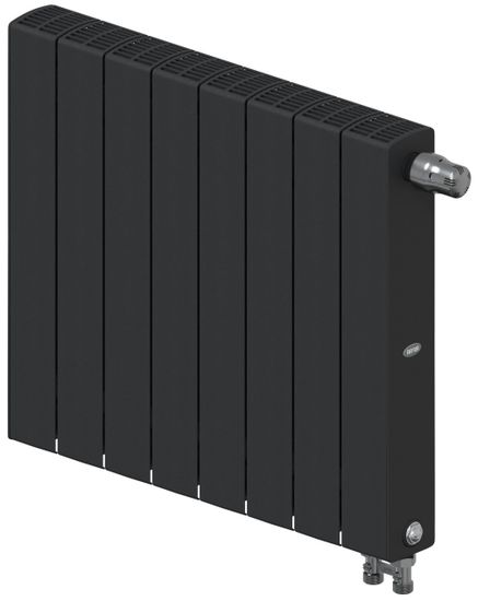 Радиатор Rifar SUPReMO Ventil 500 "антрацит" (RAL 7016) - 8 секций подключение нижнее (правое)