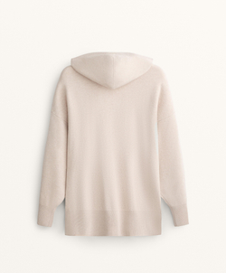 Oysho Длинный вязаный джемпер с капюшоном, каменный