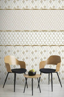 Панель ПВХ фотопечать с глиттером Диодора золотая 2700х250мм