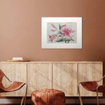 Картина авторская акварельная в паспарту 30х40 см на стену для интерьера "Лилии "