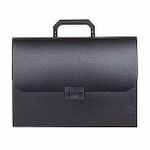 Портфель inФОРМАТ А4 черный пластик 700 мкм оторочка ручка 13 отд. замок