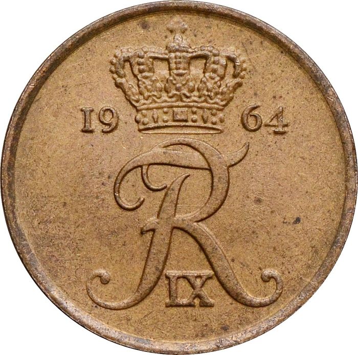 1 эре 1964 Дания XF
