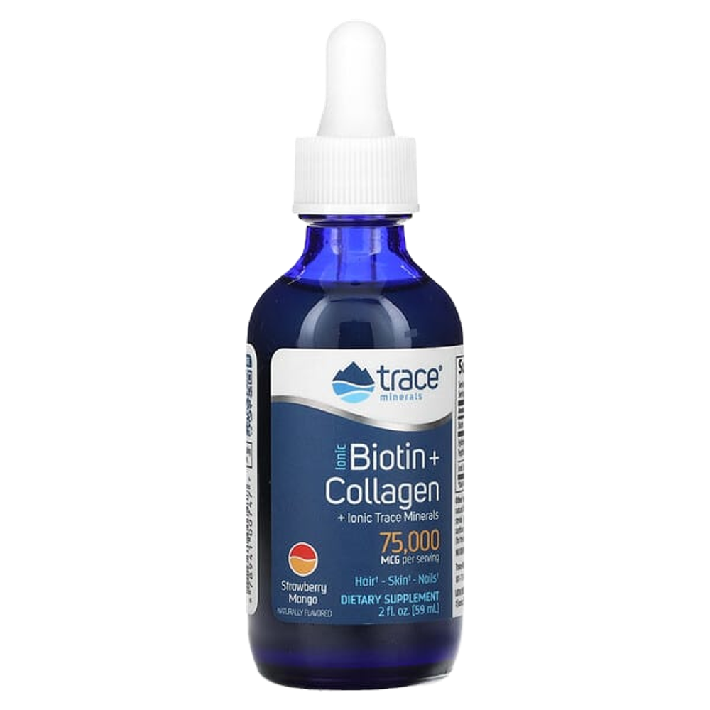 Trace Minerals Ionic Biotin + Collagen 59ml, Биотин + Коллаген !!!Срок 07.2025