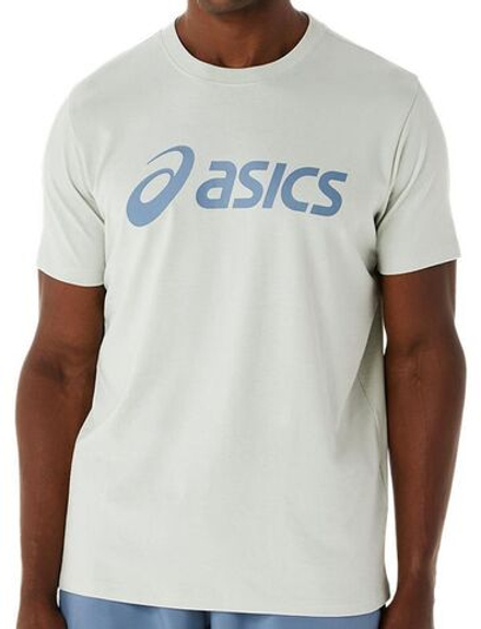 Мужская теннисная футболка Asics Big Logo Tee - light sage/steel blue