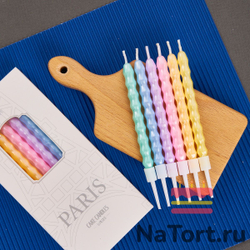 Набор свечей для торта «Happy» (ребристые, 11 см) 6 шт