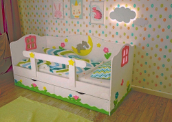 Детская одноярусная кровать Мишки Плюс арт 1030-170П