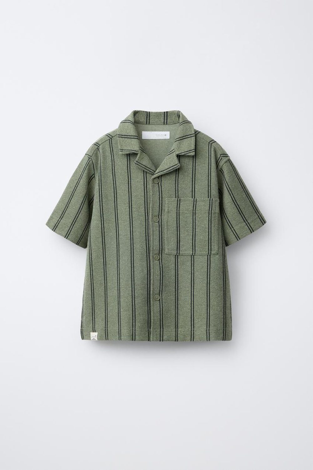 ZARA РУБАШКА С ОТЛОЖНЫМ ВОРОТНИКОМ, ПОЛОСКИ