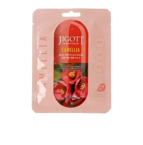 JIGOTT МАСКА АМПУЛЬНАЯ ДЛЯ ЛИЦА CAMELLIA REAL AMPOULE MASK, 27 ML