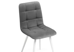 Стул на металлокаркасе Чилли велюр темно-серый / белый