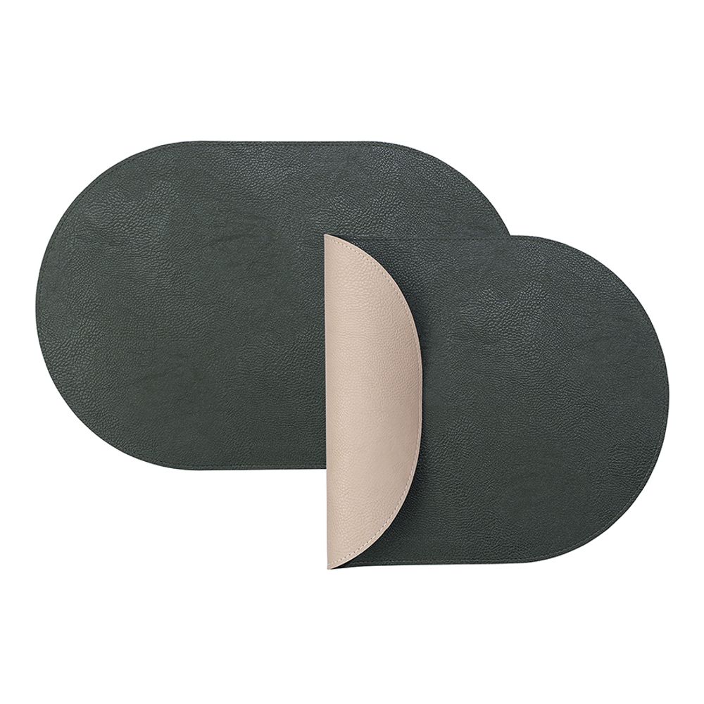 Набор из 4-х двухсторонних сервировочных салфеток Pool, 30х45 см, зеленый/бежевый