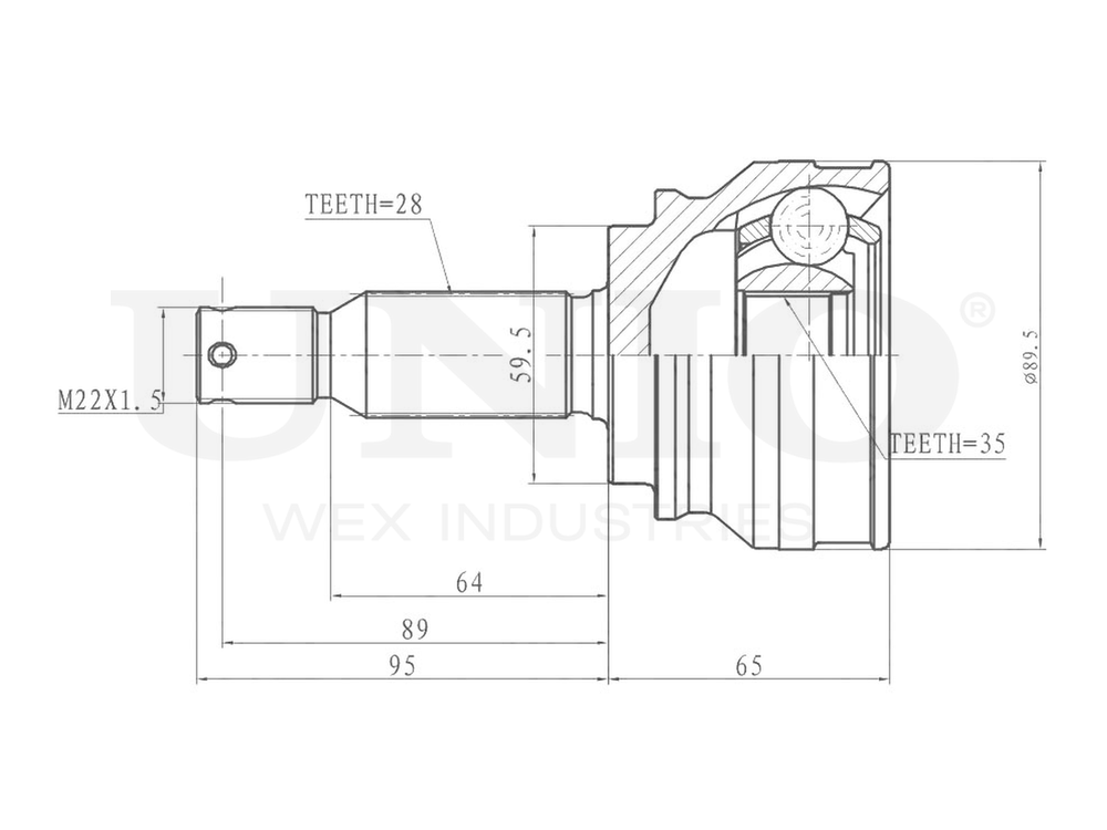 ШРУС внешний UNIO CVJ-20088