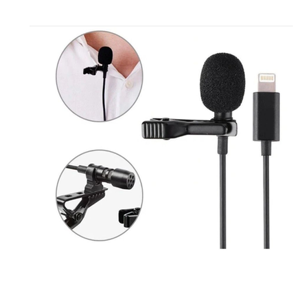 Проводной петличный микрофон GL-120, разъем Lighting (черный)